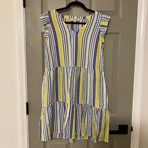 Loft Blue, Yellow & White Striped Dress